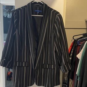 Apt. 9 Black and White Striped Blazer